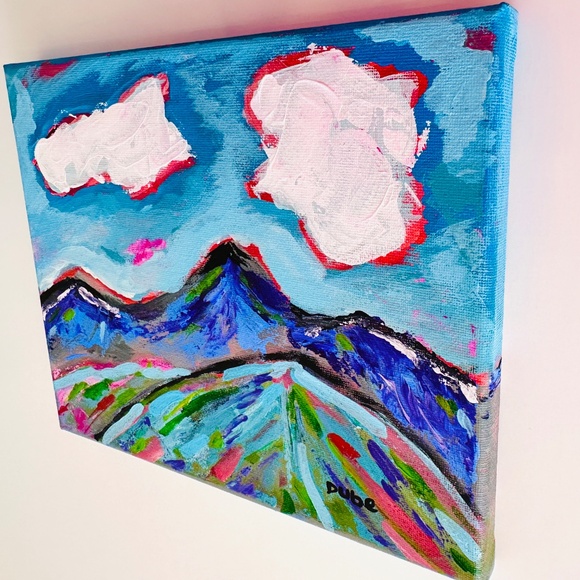 Original Painting Impressionism Collectible Landscape Sky Clouds 8x10" Canvas - Picture 4 of 4
